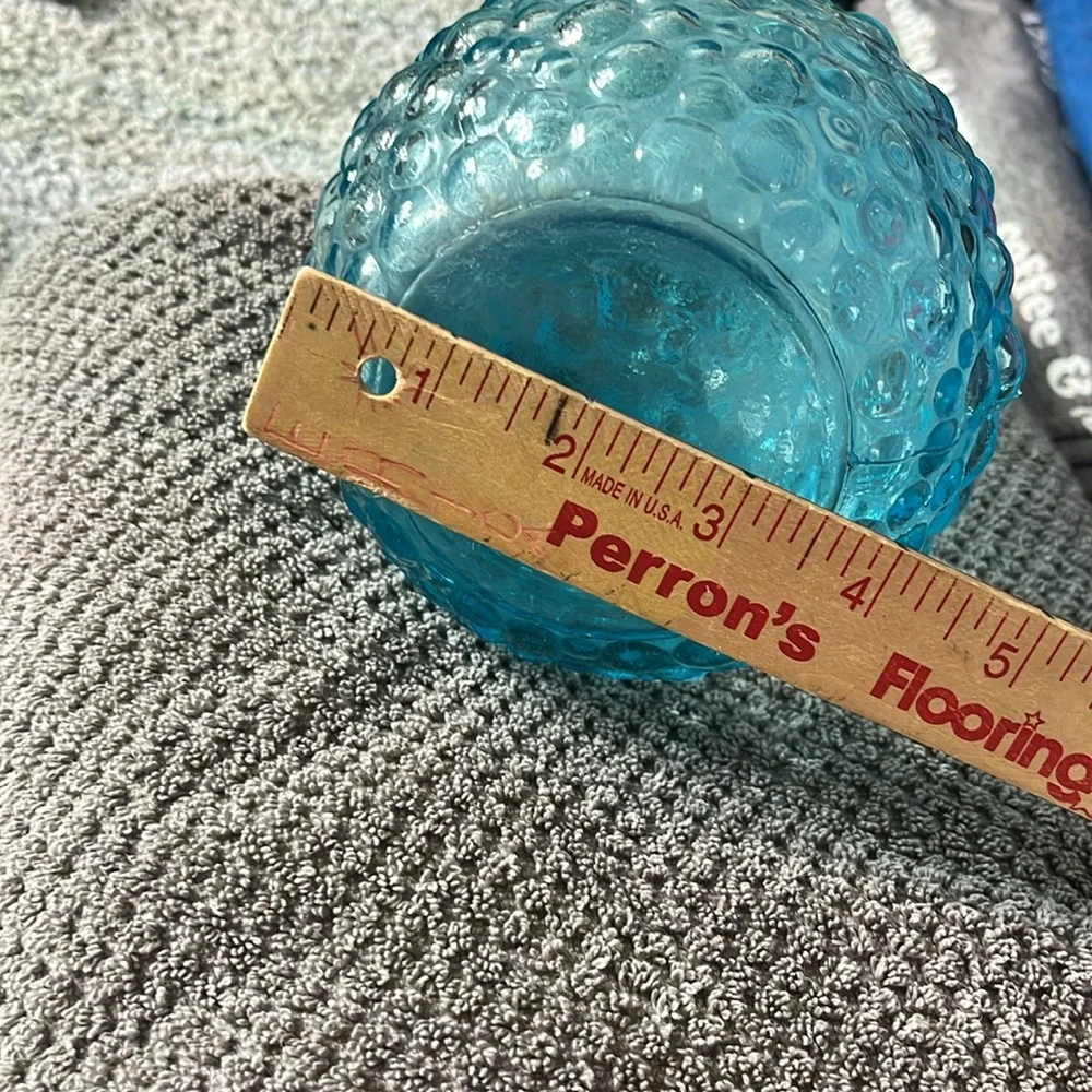 Vintage Blue Glass Bubble Vase